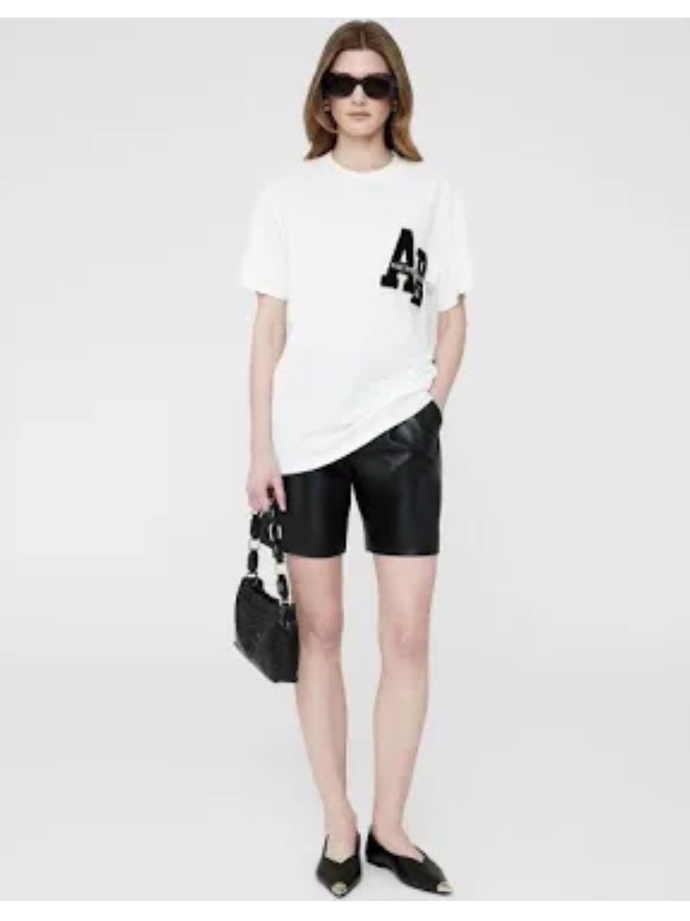 NWT ANINE BING Lili Letterman Tee in Off White SIZE X-SMALL - Picture 5 of 9